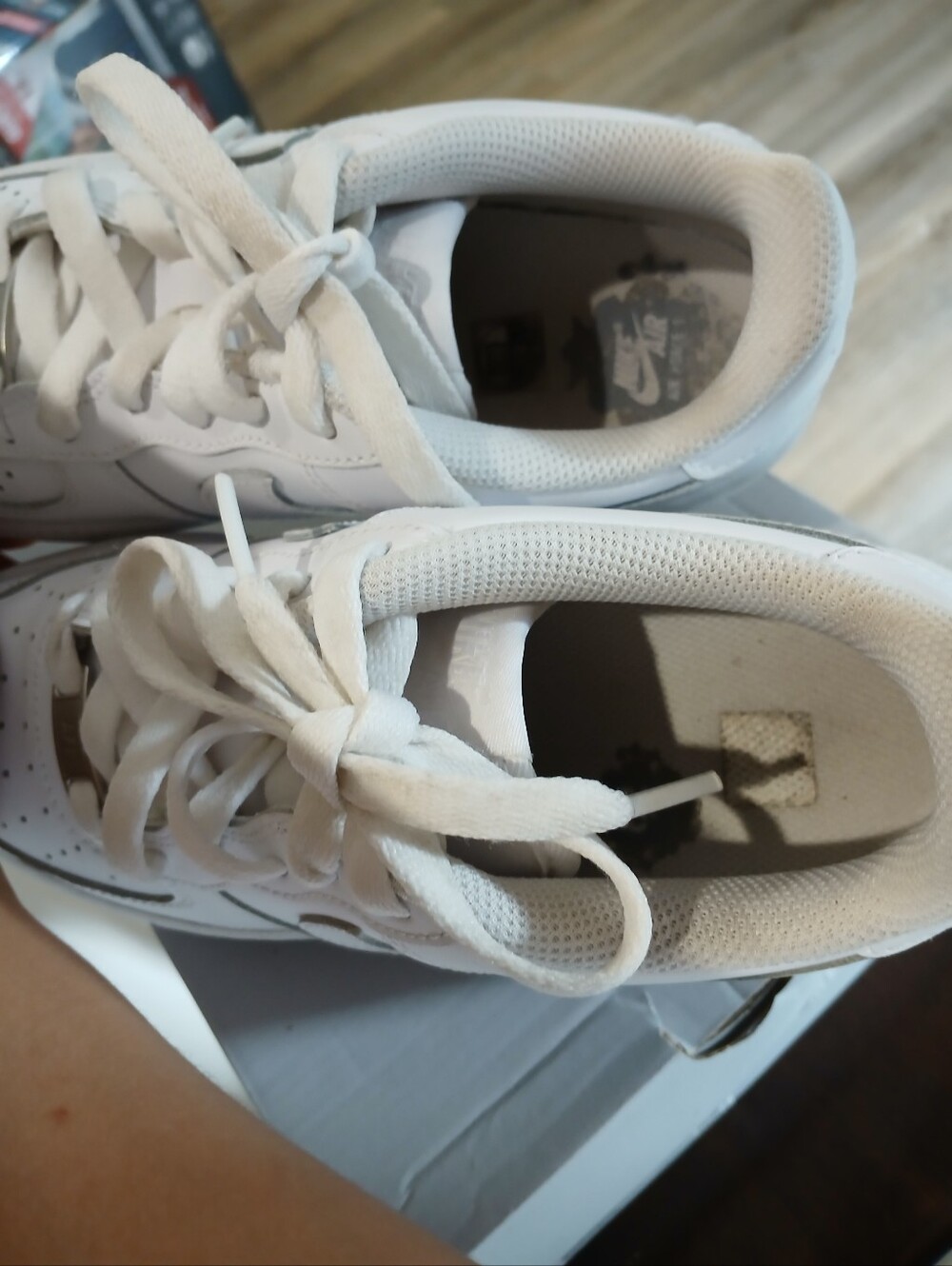Nike Air Force 1 LG (GS) White Sneakers - Picture 11 of 12